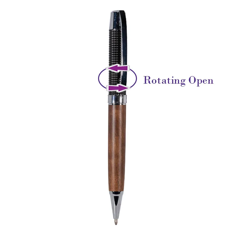 Curve Line Pattern High Quality Cool Natural Wood Luxury Walnut Wooden 0.5mm Ballpoint Pen