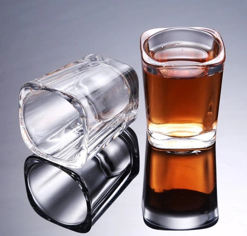 Sublimation Mini Espresso Shot Glass 2OZ Hot Sale Square Candle Holder Drinking Cup For Tequila Spirit White Wine Vodka Whiskey