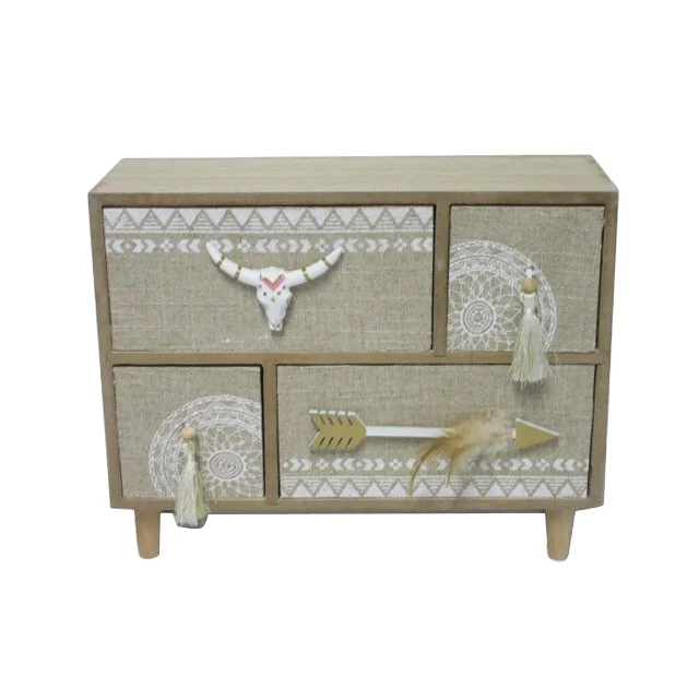 Multifunctional Wood Organizer  Mini wood Desk Storage  with Drawers