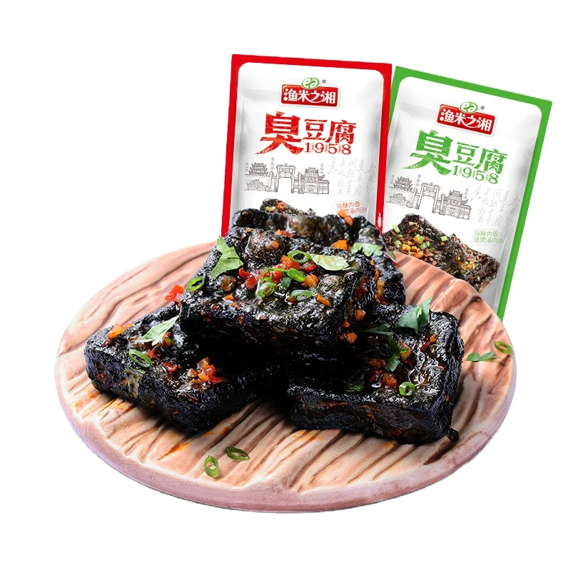 Stinky tofu, cumin flavor, authentic fried snack in Changsha supermarket