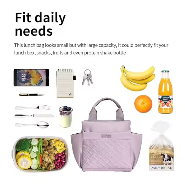MKW4041 Custom Thermal Insulation Polyester School Lunch Box Sublimation Pattern Cooler Bag Zipper Food Packaging