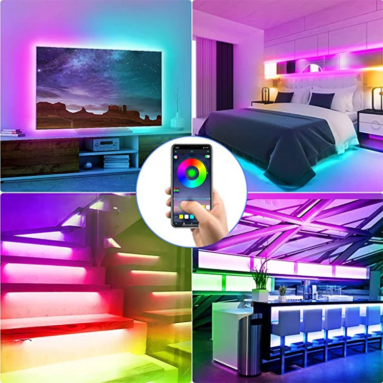12 В гибкая светодиодная лента RGB приложение для синхронизации музыки пульт дистанционного управления USB 24 спальни ТВ ПК подсветка окружающая 5050