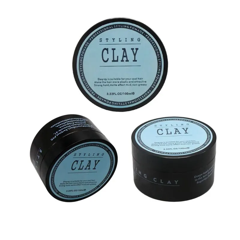 Mens Matt Finish Strong Hold Thickened Modern Hair Styling Clay Oil Base Hair Styling Mud Cream Wax