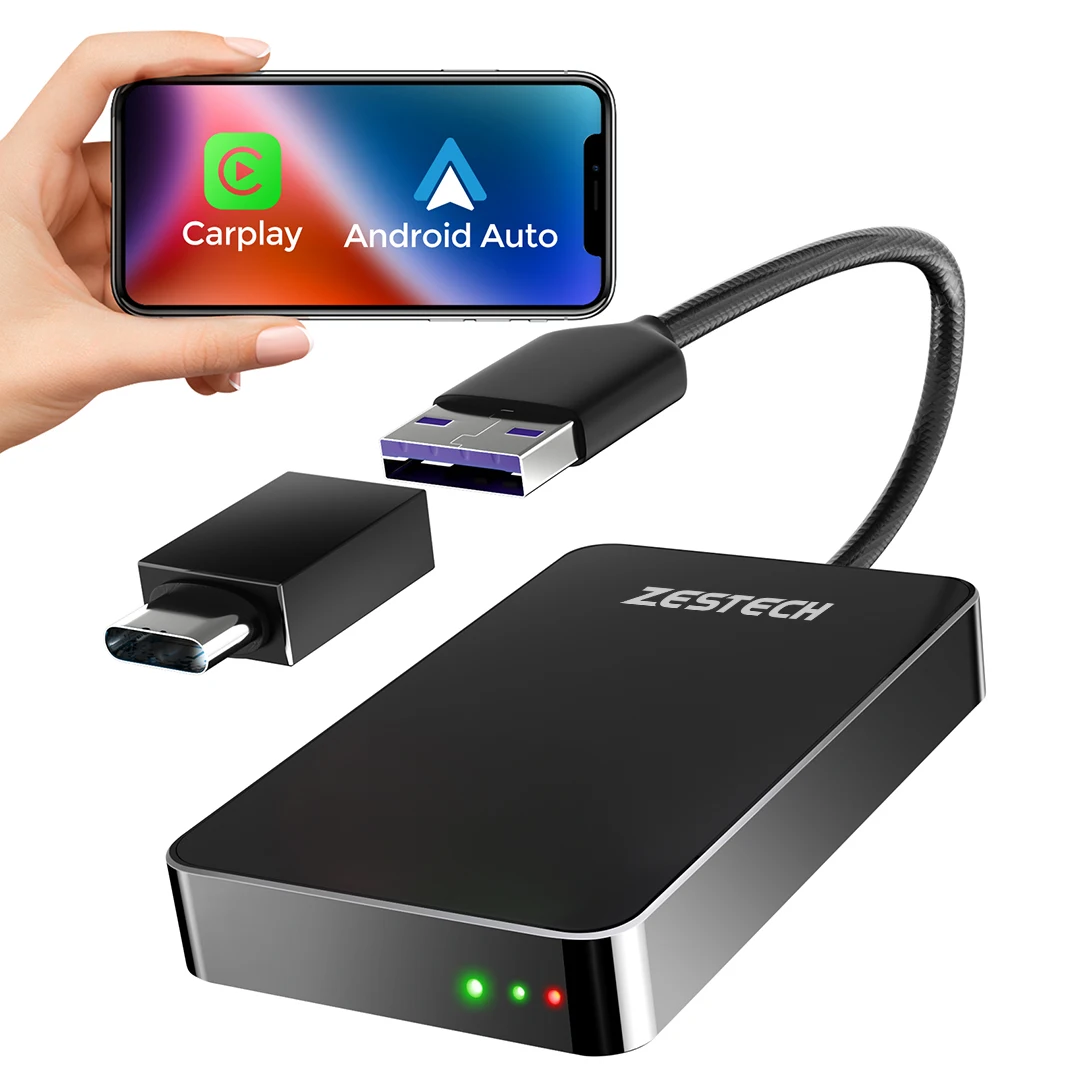 ZESTECH CarPlay AI Box 2024 Android 13 CarPlay Video Adapter Wireless CarPlay Android Auto Dongle