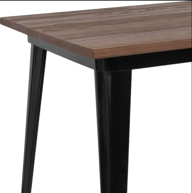 Оптовая продажа деревянные верхние уличные современные столовые Металлические Промышленные столы для ресторанов на продажу