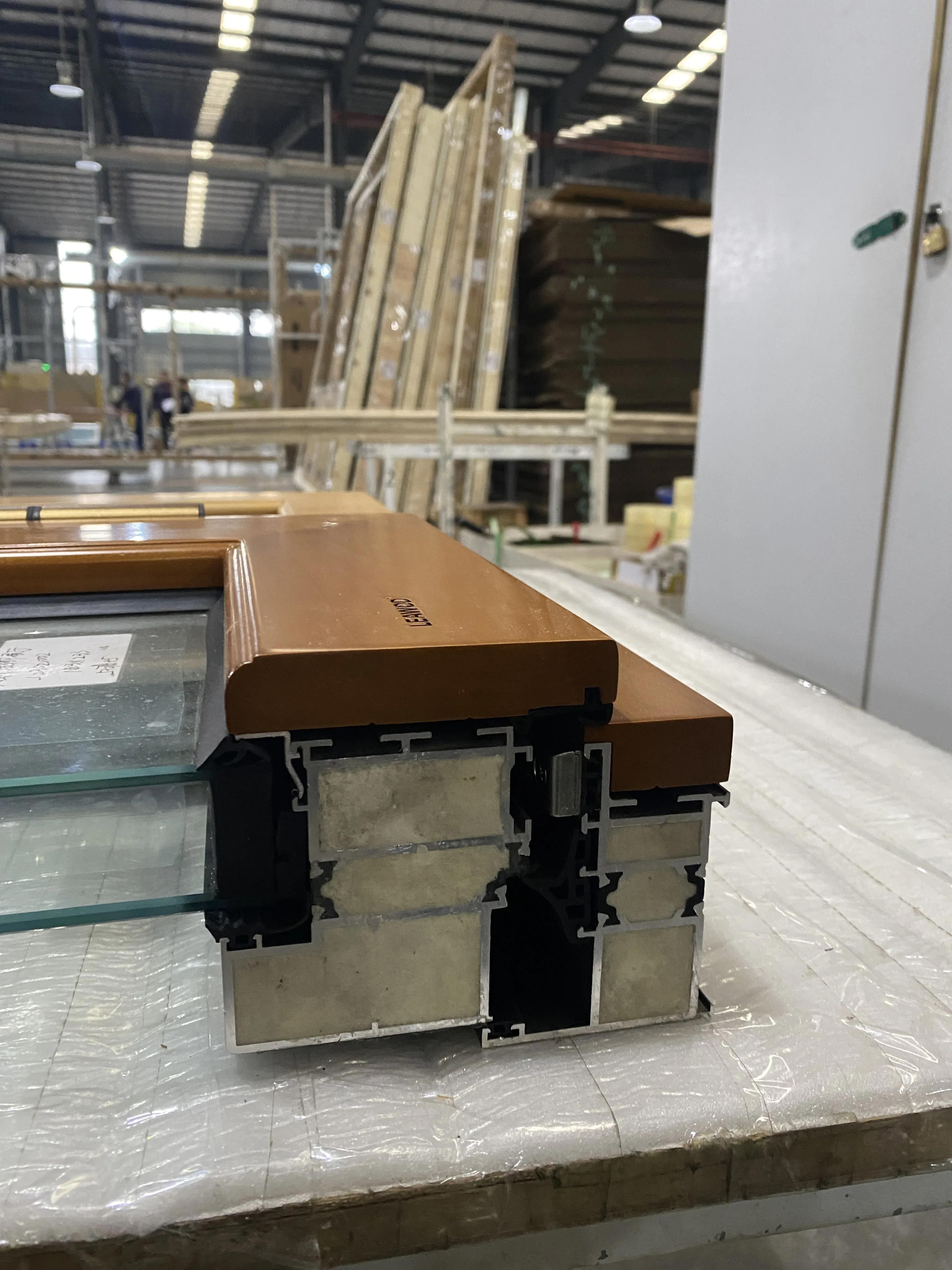 Aluminum Clad Wood Doors  High end Customized Thermal Break Aluminum Windows Hinge Aluminum Wood smart Doors