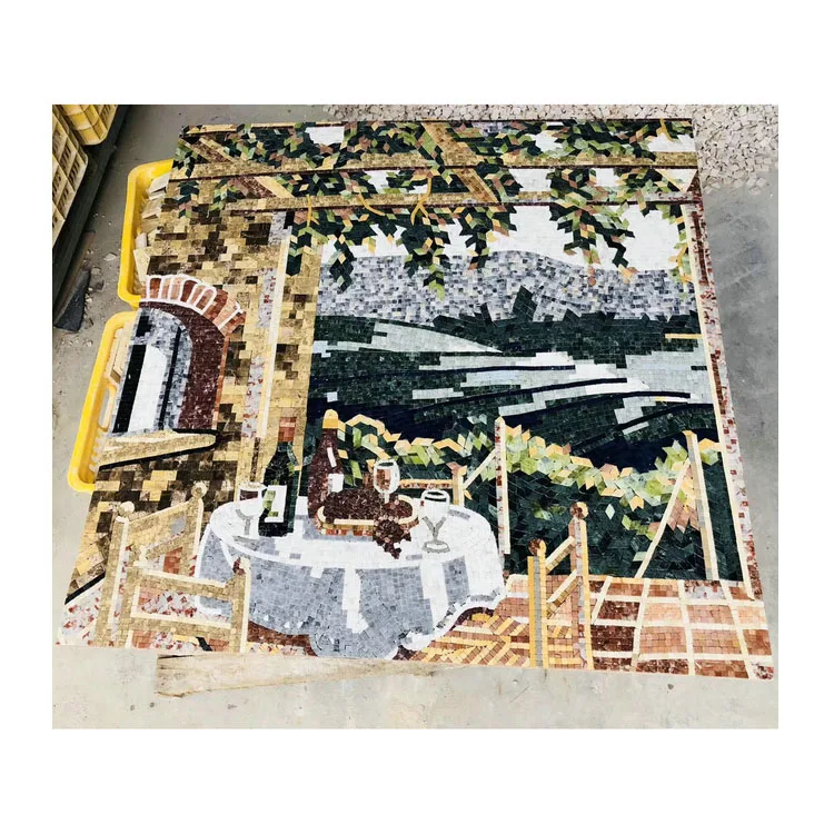 Выполненные на заказ мраморные мозаичные картины ручной работы