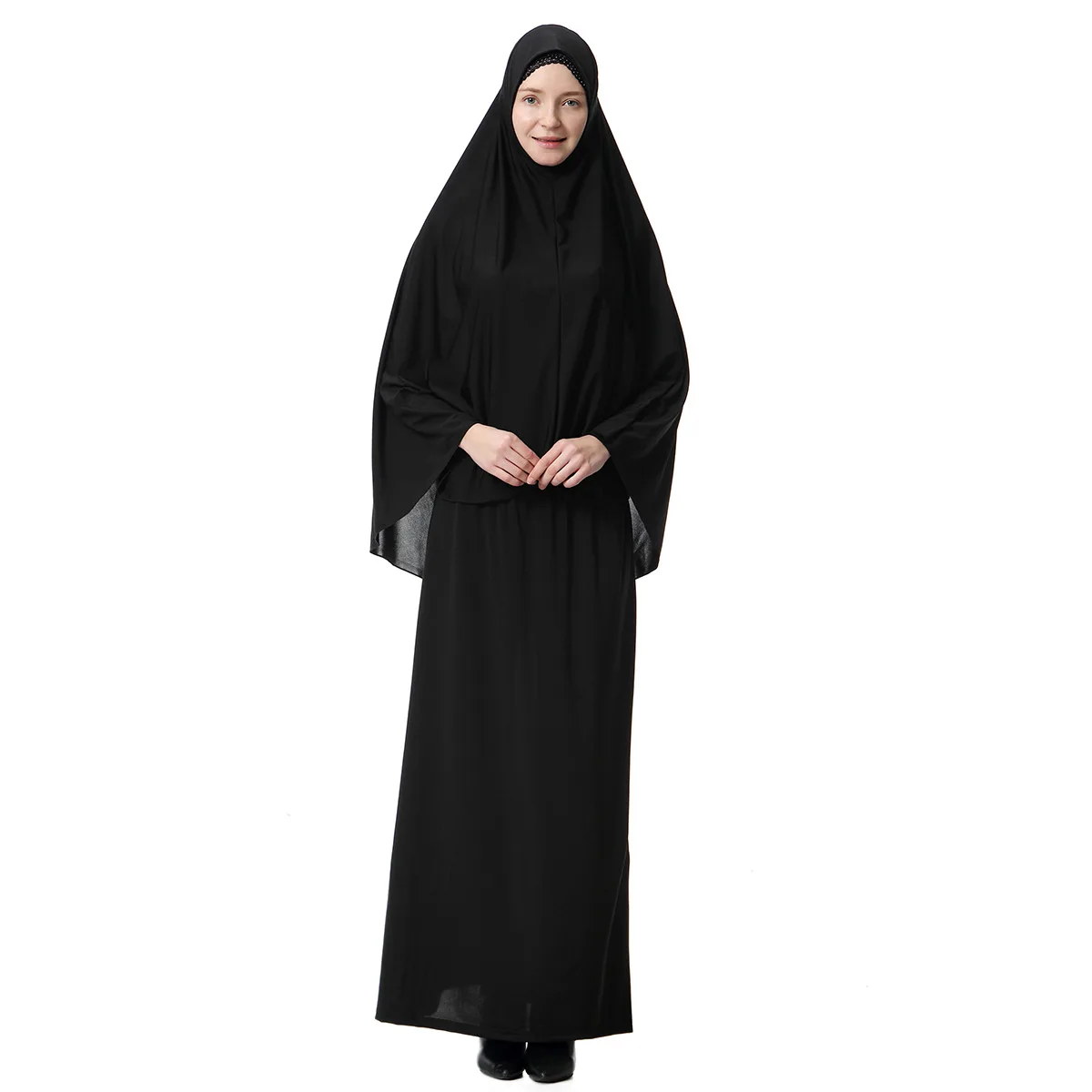 2 Piece Set Women Ramadan Islamic abaya Muslim Hijab Top And Dress Suits Kaftan Dubai prayer dresses with hijab GT9001