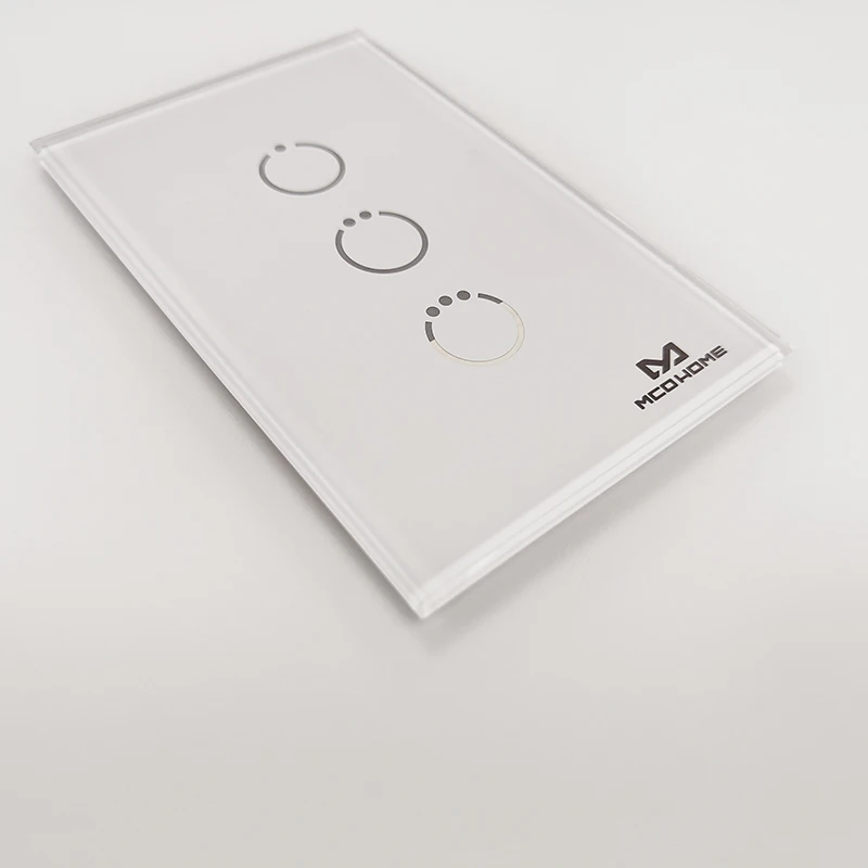 custom high quality silk screen Smart touch light Glass Switch panel for home appliance
