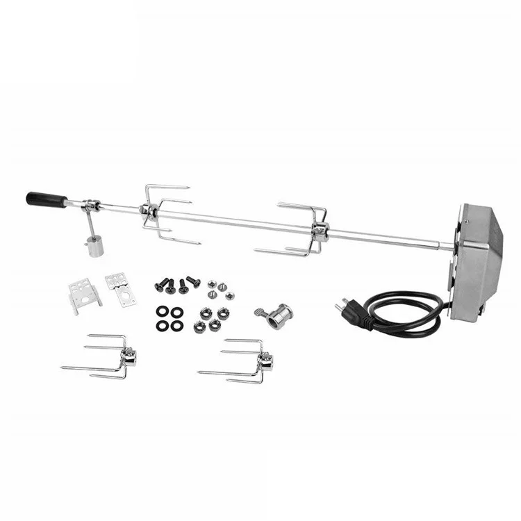 Outdoor Universal Stainless Steel 304 BBQ Chicken Rotisserie Spit Kit With Motor