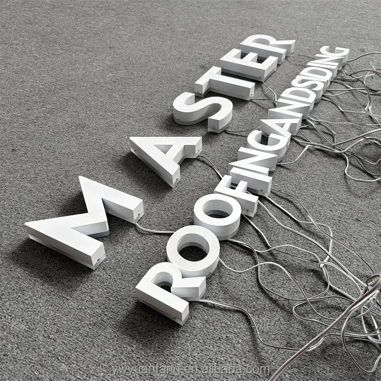 Custom 3D Metal Stainless Steel Channel Logo Outdoor Led Light Backlit Letters Salon Company Mall Decorations