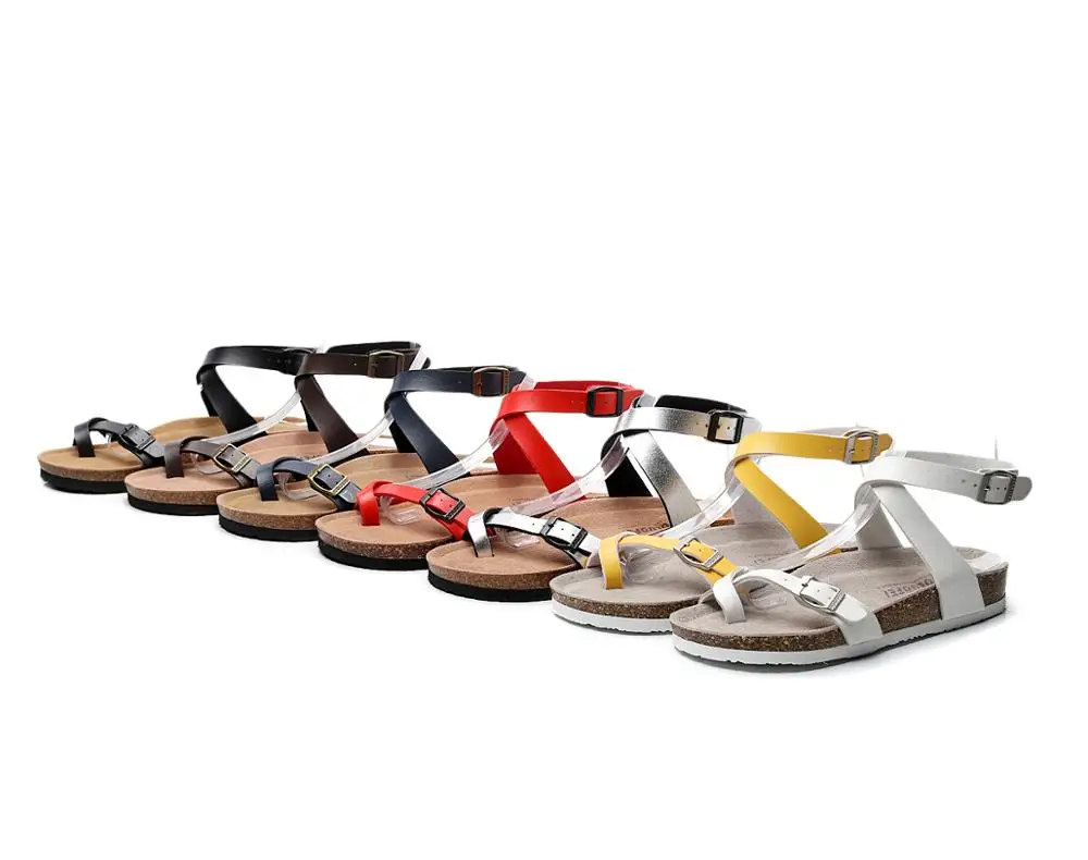 
Women Ladies Cross Strap Ankle Buckle Braided Cushioned Flat Sandals women Basic Roman Shoes Sandalia 