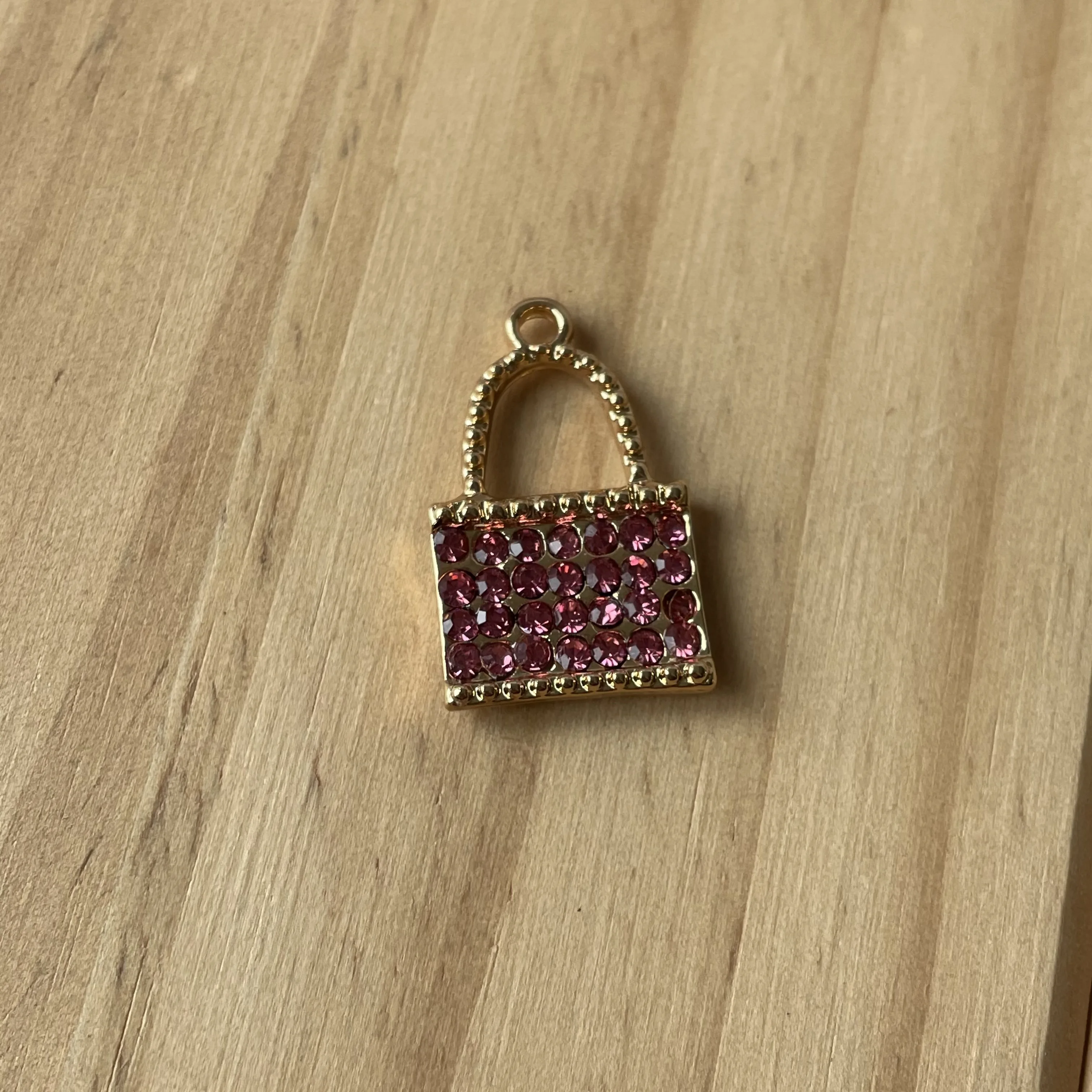 DIY bling crystal lock pendants charms for bracelet necklace full crystal diamond lock jewelry pendant charms