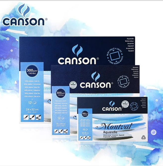 Альбом для рисования Canson Montval 105*155 мм 12 листов 300 г м2 акварельная