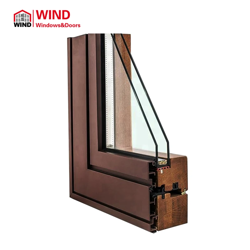 Customized European Outward Opening Sash Awning Side Hung Casement Oak Double Glazed Windows Window Design Aluminum Wood Windows