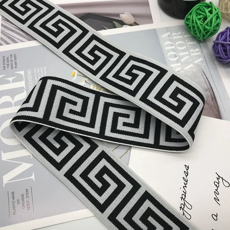 Высококачественная жаккардовая эластичная лента монограмма с узором принтом логотипа на