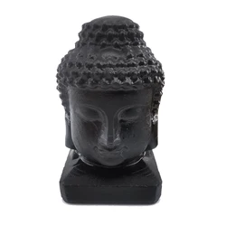 Wholesale nature Carving Crystal Healing stones carved crystal Black Obsidian Buddha head for crafts