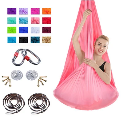 
Premium Silk Fabric Flying Aerial Swing Yoga Hammock 