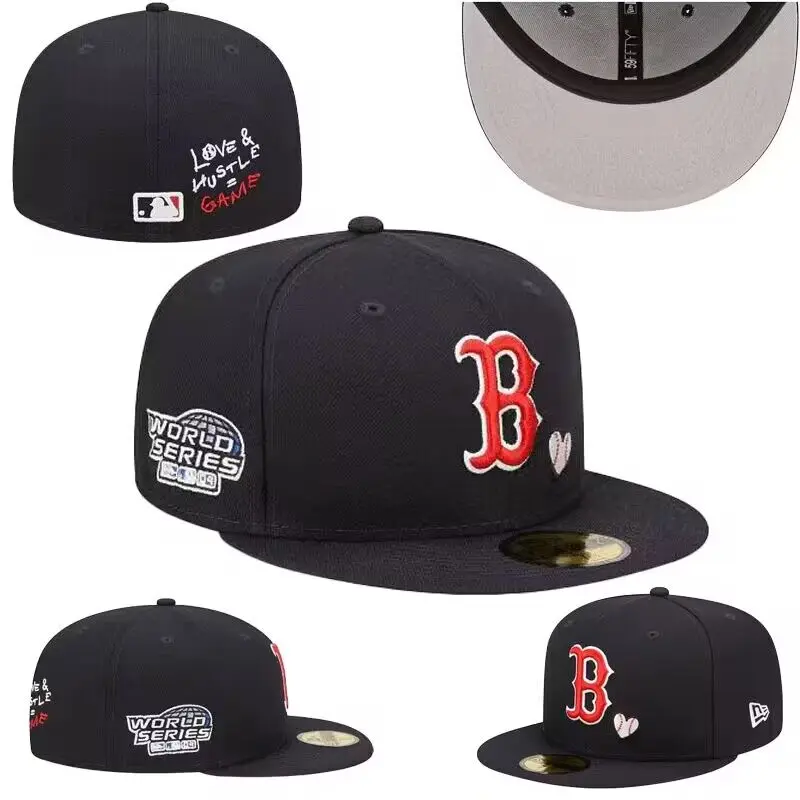Ready to ship 3d embroidery Side patch fitted caps gorras flat brim american baseball LA fitted hats for team