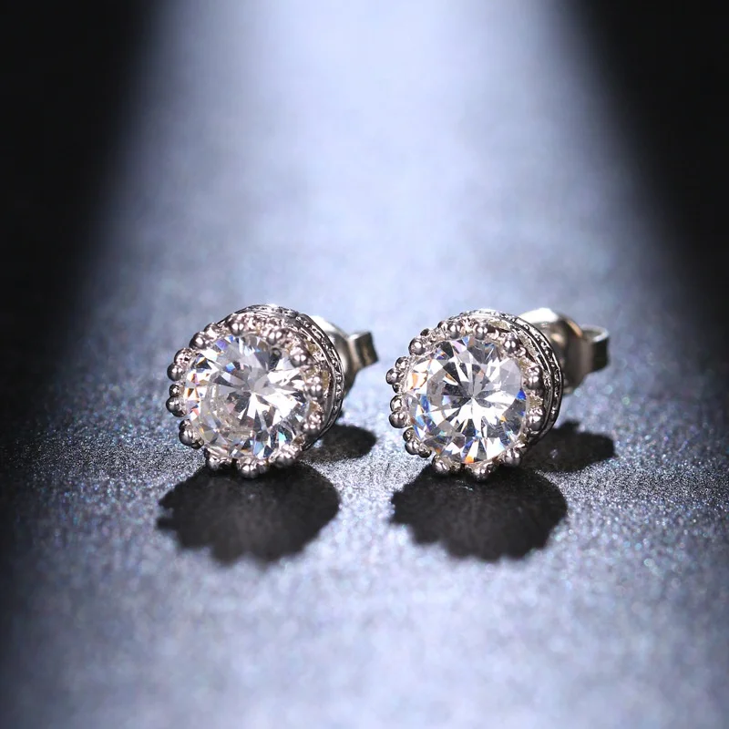  Fashion Good Quality Cubic Zirconia Studs Earrings For Women Jewelry Simple Brass CZ Charm Factory Wholesale