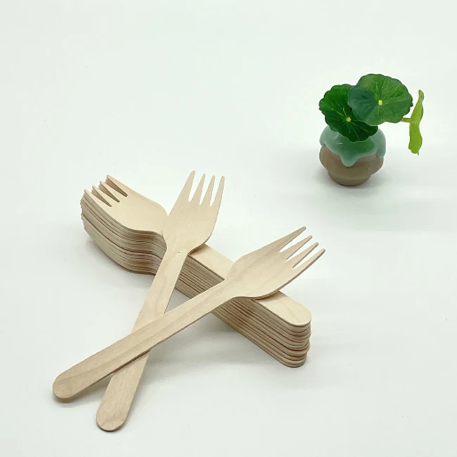 Wooden Cutlery Forks 14cm 16cm 18cm 19cm 20 Cm Disposable Wooden Cutlery Forks Bulk