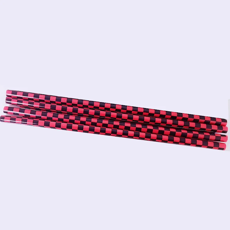 Red and Black Checkered, Eco-Friendly Hard Printing straws, reusable PP hard plastic drinking straws