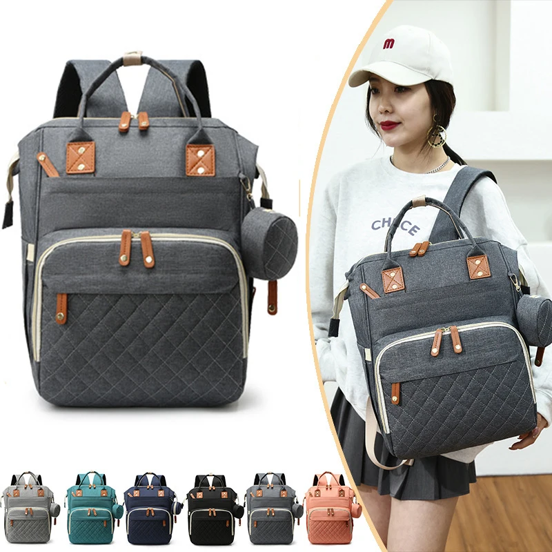 Foldable Convenient Baby Diaper Changing Pad Waterproof Durable Easy-Carry Pad Backpack Women Cart Hanging Bag Diaper Bags