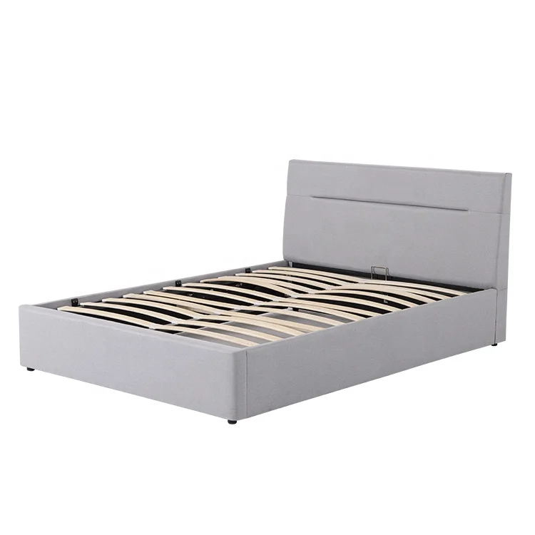Willsoon French Style Upholstered Storage Bed Double Size Tufted Design with Gas Lift Factory-Priced Wooden Fabric Mix