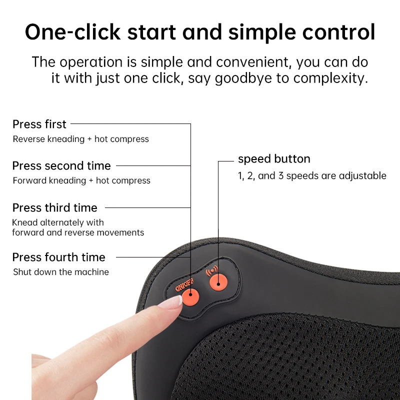 New Product idea 2024 Shiatsu infrared electric massage pillow with heat back and neck massager pillow body relax