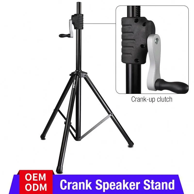 OEM Professional heavy duty black adjustable tripod crank speaker stand floor for 15 inch speaker