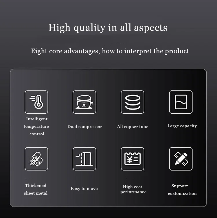 Commercial  Double temperature Four Door Vertical Refrigerator Stainless Steel Cooler Deep Freezer