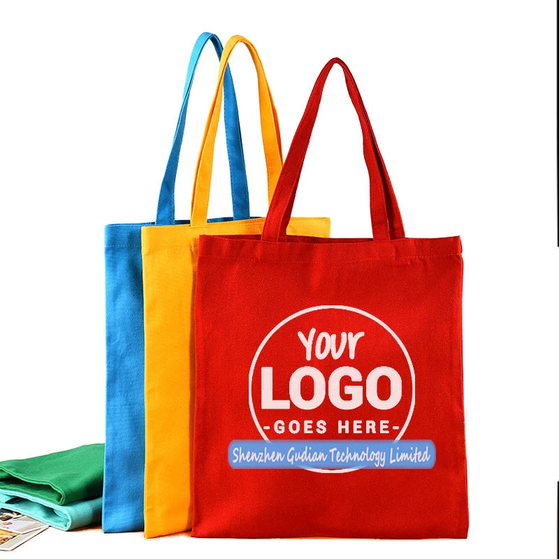 Promotional Design Totebag Large Recycled Shopping Tote Bag Customised Cotton Canvas Tote Bags With Custom Printed Logo