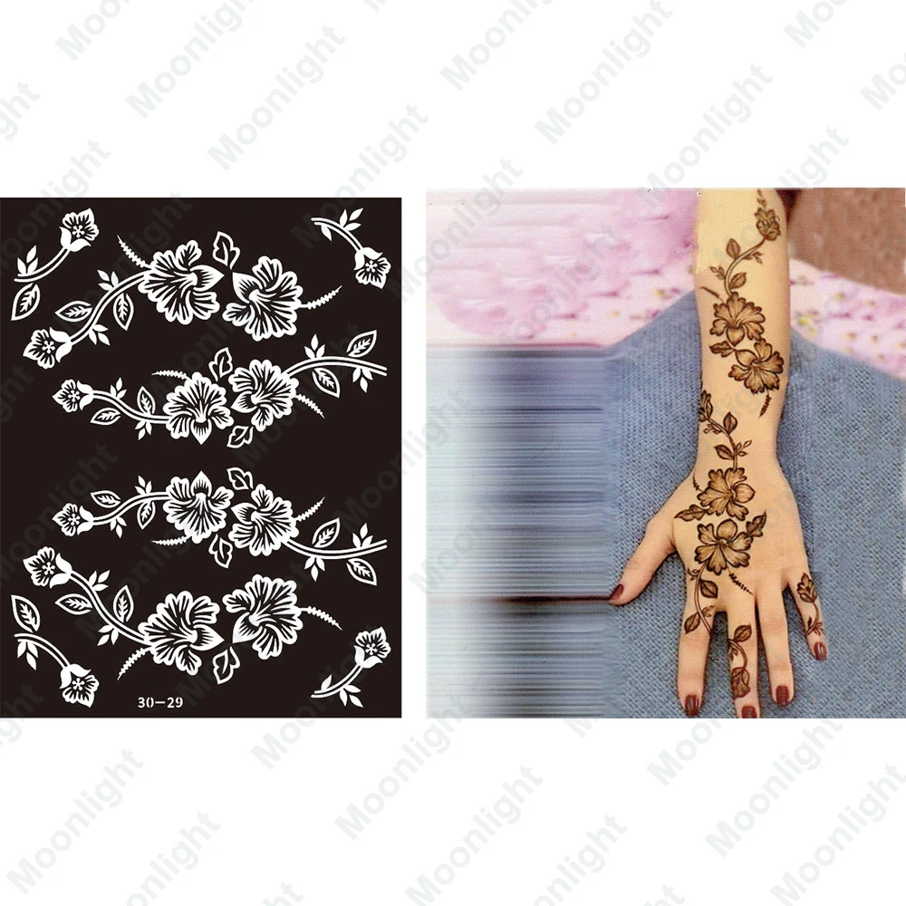 Custom Temporary Henna Tattoo Stencil for Flower Drawing Making Henna Tatoo Stencil Fullhand Henna Stencils Sticker No- Toxic
