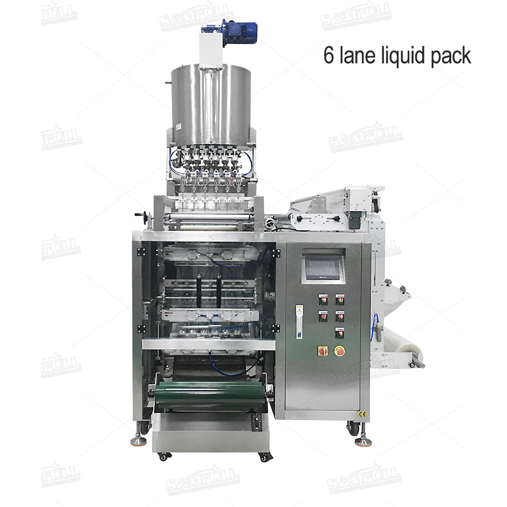 Automatic multilane tomato sauce packaging machine 8 lines 4 side seal sachet malt vinegar packing machine