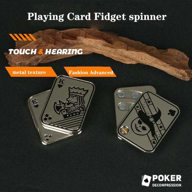 New Poker Card Texture Portability Papa Coin AK Hand Launched Decompression Toy  Fidget spinner