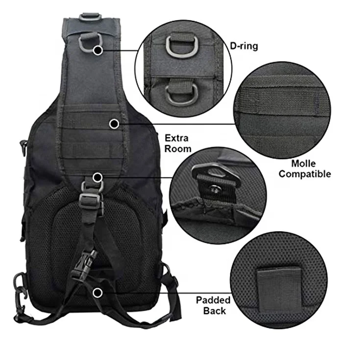 Large-Capacity One-Shoulder Tactical Chest Bag Breathable Hunting Hiking Camouflage Backpack Strap Outdoor Crossbody Design