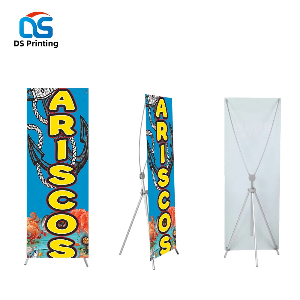 Waterproof custom pull up banner economy mini x metal stand fiber display banner jarmoo apparel x banner set high quality