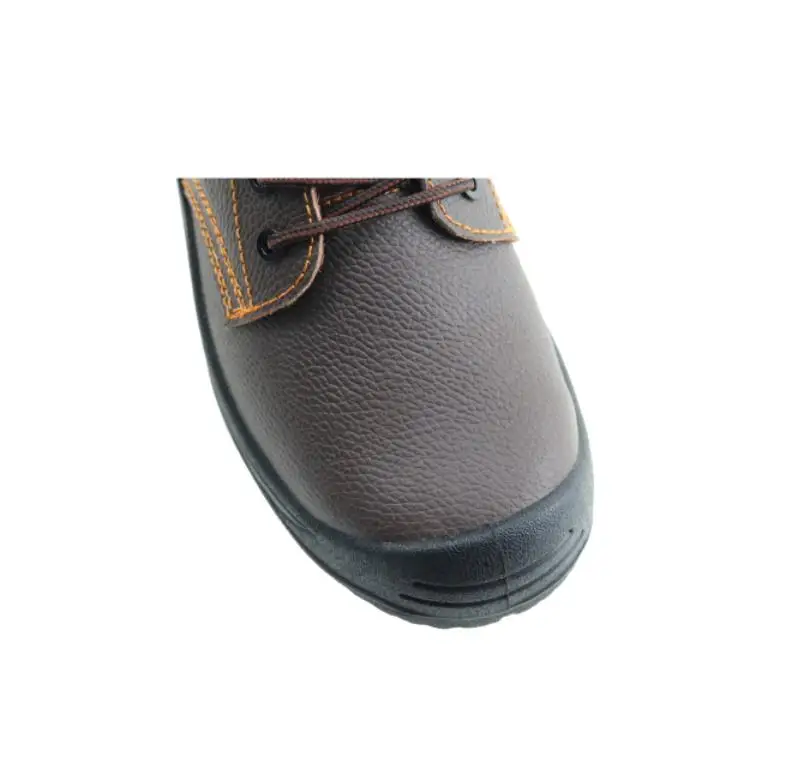 Construction boots Brown genuine leather steel toe non slip industrial men safety shoes