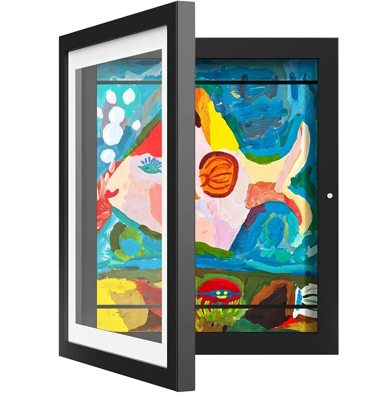 Kids Artwork frames picture photo Changeable Black Wood with Shatter Resistant Glass for Horizontal or Vertical Photos