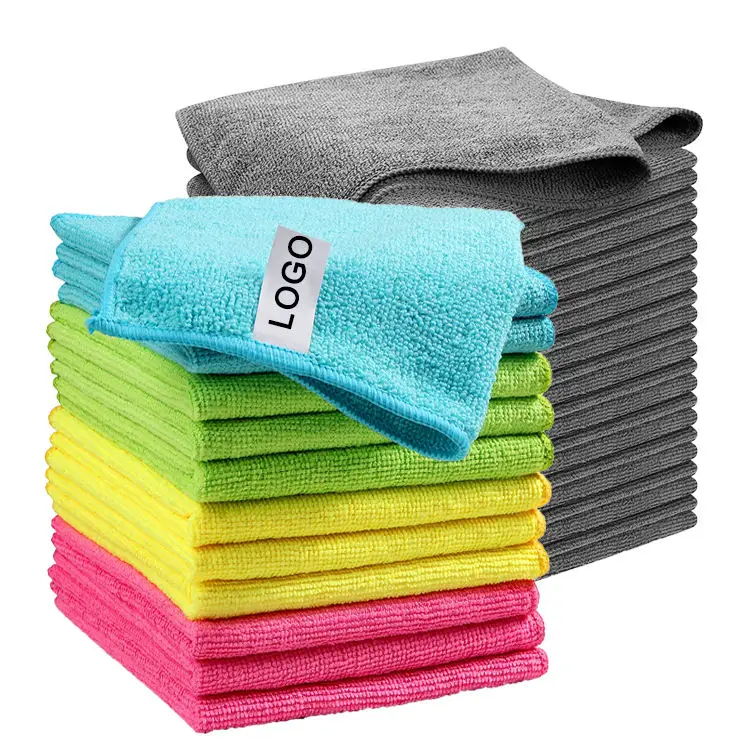 Lumo Custom Microfiber Cleaning Cloths Washable Clean Towels Reusable Wash Cloth Towel Kitchen Microfibre Towels