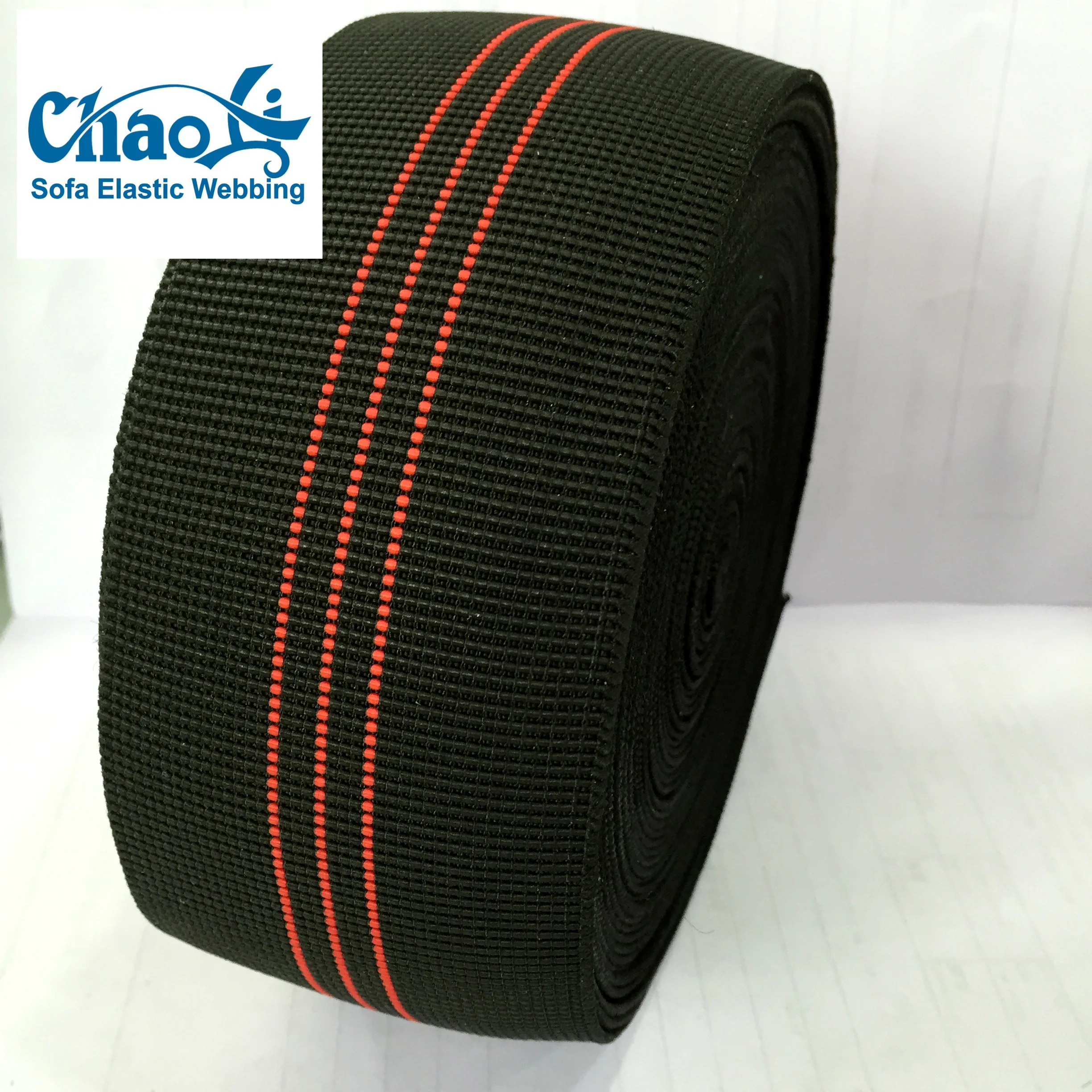 70mm black Sofa elastic webbing for seat