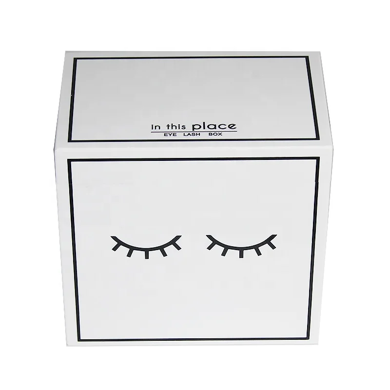 Privated Lash Tile Trays Organizer Boxes White Custom Acrylic Eyelash Box With Metal Hanger