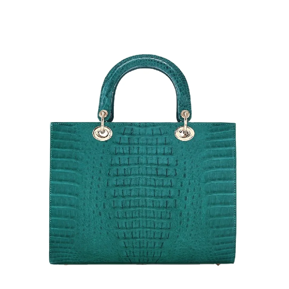 OEM ODM Fashion Classic Genuine Crocodile Skin Leather Designer Ladies Women Female Handbags Custom Leather Tote Bag Wholesale