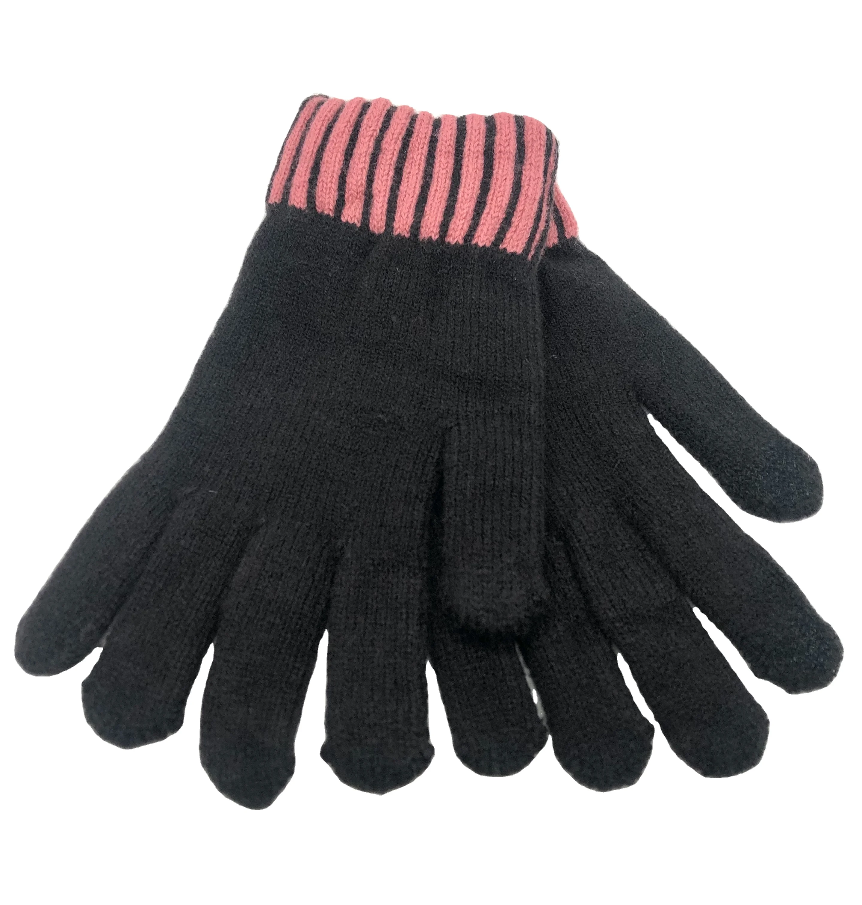Factory direct sale touch screen knit winter gloves warm gloves two color jacquard wrist gloves