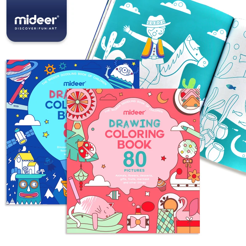 Mideer Children Early Educational Kids colorful cartoon Baby interesting Handmade Paper drawing painting book set game toy