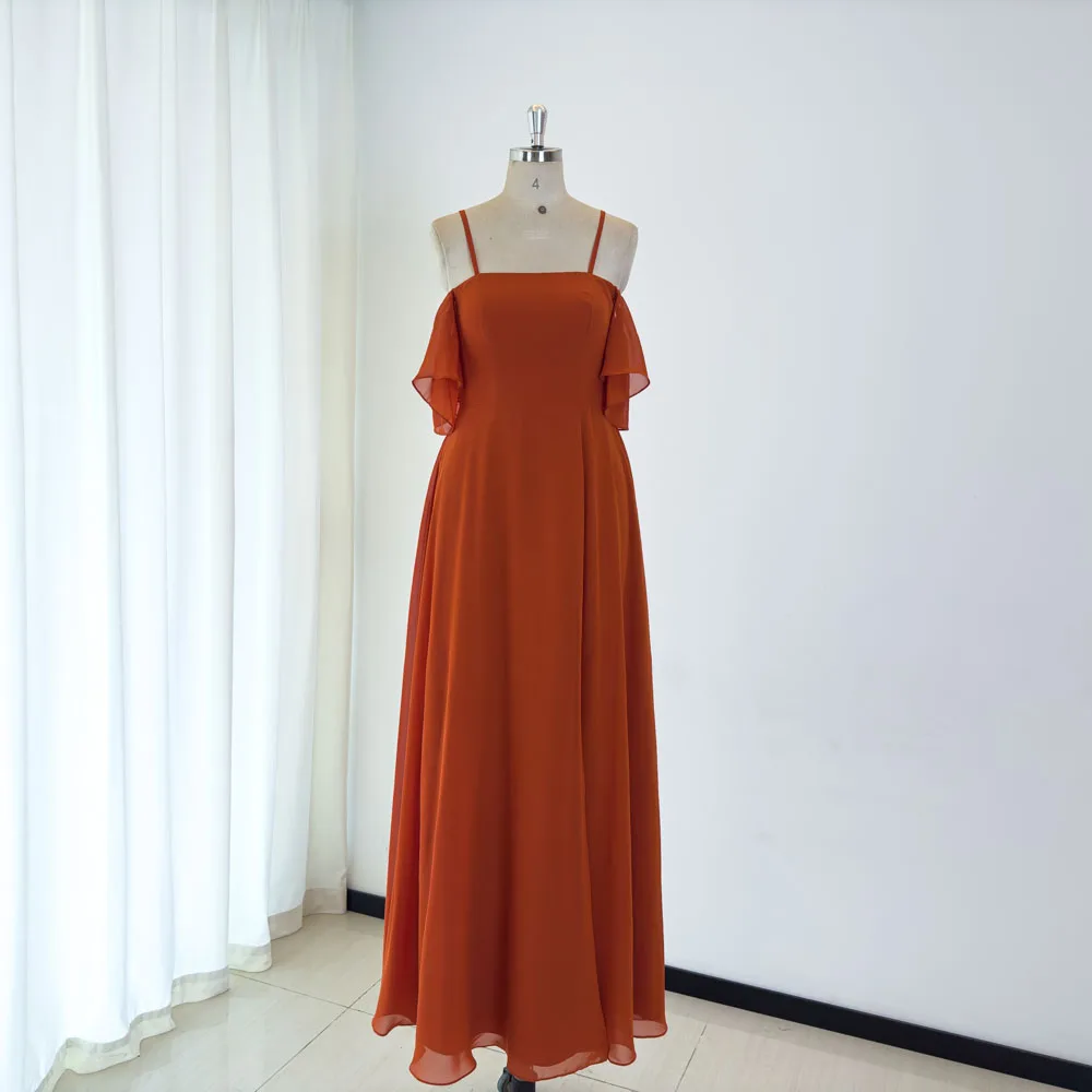 TEENYEE Elegant A-Line Bridesmaid Dresses Off Shoulder Neck Maid of Honor Gowns Wedding Guest Evening Prom Wear