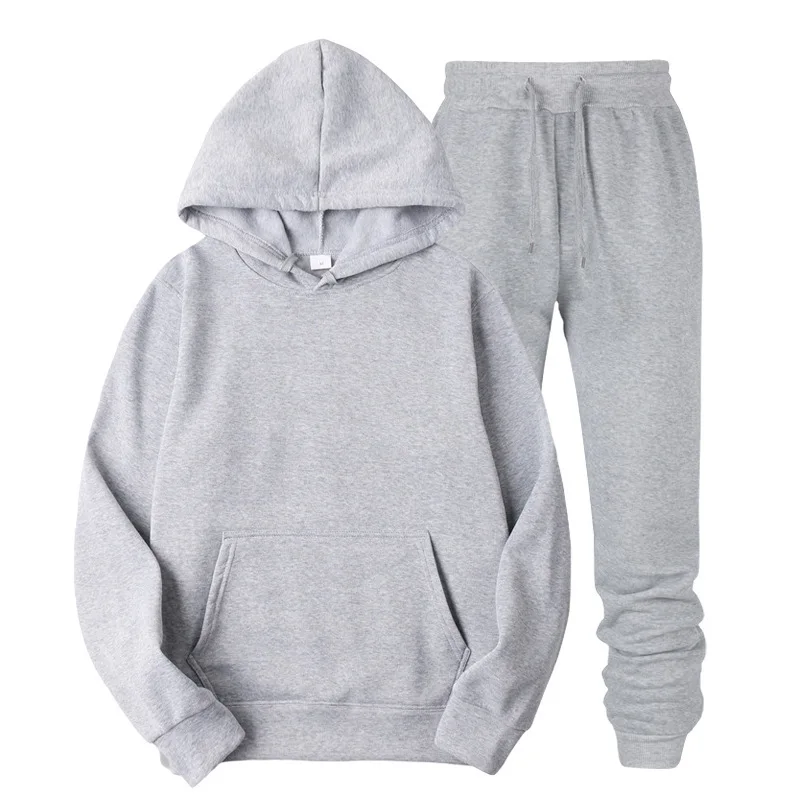 100% Cotton men tracksuit sweatsuit jogger set blank track jogging sweat suit men sweatpants