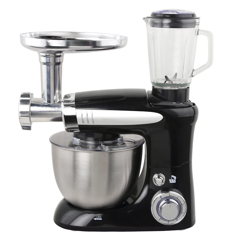 3 in 1 Egg Flour Kneader Batidora Bakery Baking Kitchen Spiral Planetary Mixer Bread Dough Cake Machine Stand Food