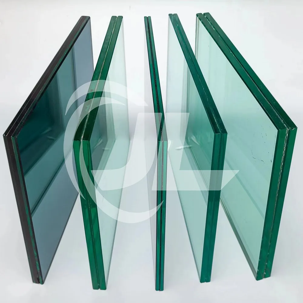 17.5mm composite  polycarbonate unbreakable tempered laminated glass  panels for front door with stained glass price