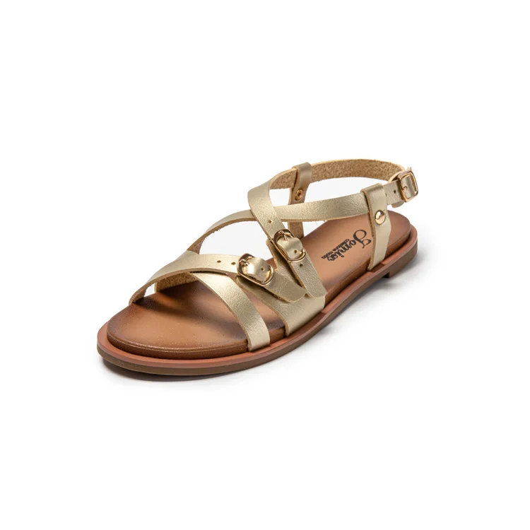 High Quality Fashionable Flat Thick Sole Sandals Casual For Women 2024 Hot Selling Gold Color Cork Clogs Slippers Sandals